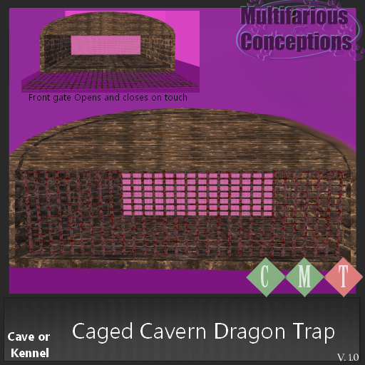 Second Life Marketplace [MC] Caged Cavern Dragon Trap [add me]